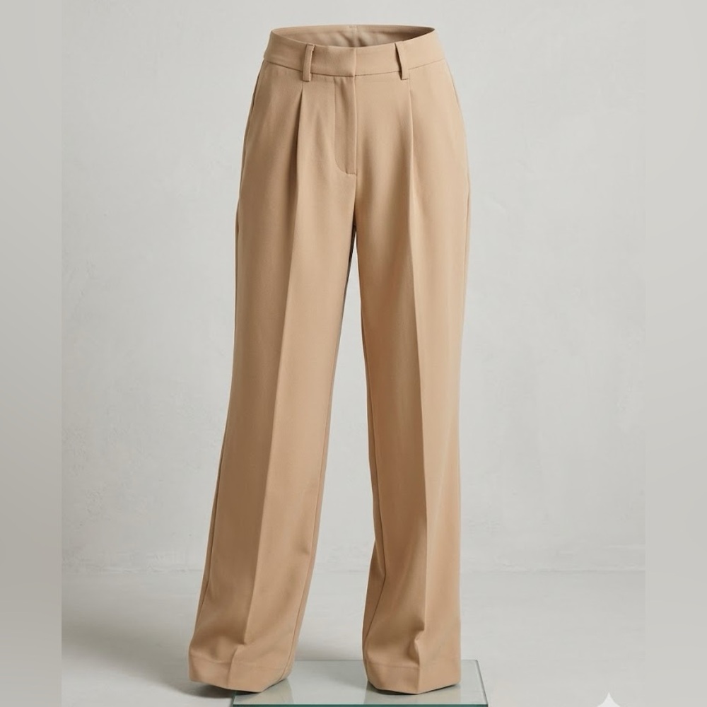 BNWT Banana Republic Tan Wide-Leg High-Rise Trousers